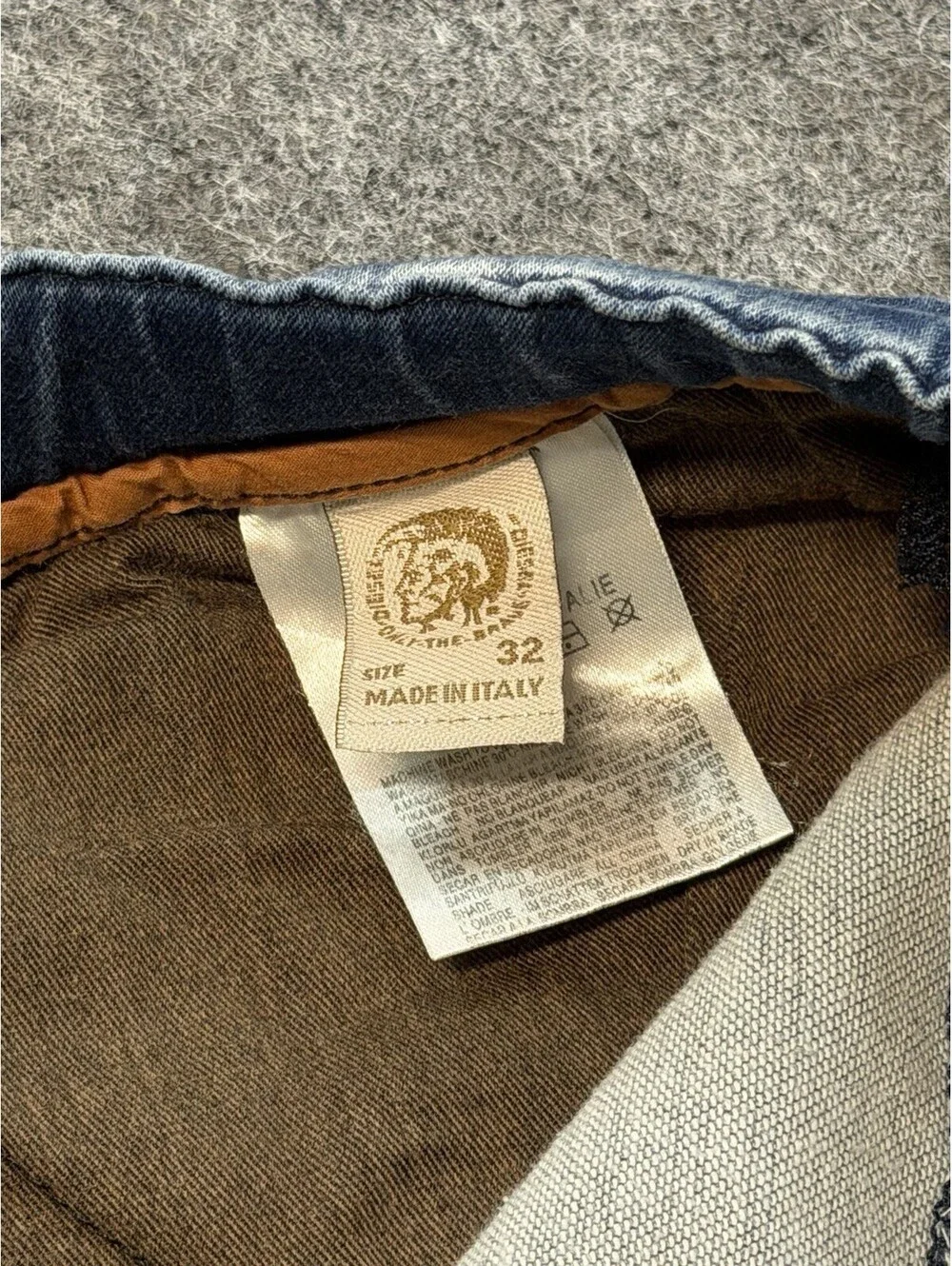 Diesel Krooley Denim Sweatogg Jeans Men’s 32 Blue Distressed Drawstring Italy